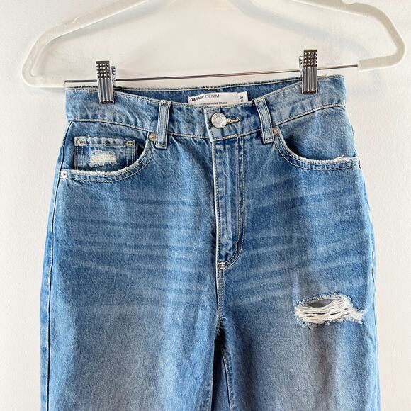Garage Denim Hi-Rise 100% Cotton Vintage Straight Ripped Jean Ollie Wash 0 / 25 - Picture 5 of 9